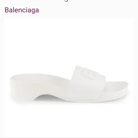 Balenciaga Women's White Slide Sandals - Picture 6 of 13